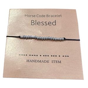 Handmade Morse Code BLESSED Adjustable Bracelet